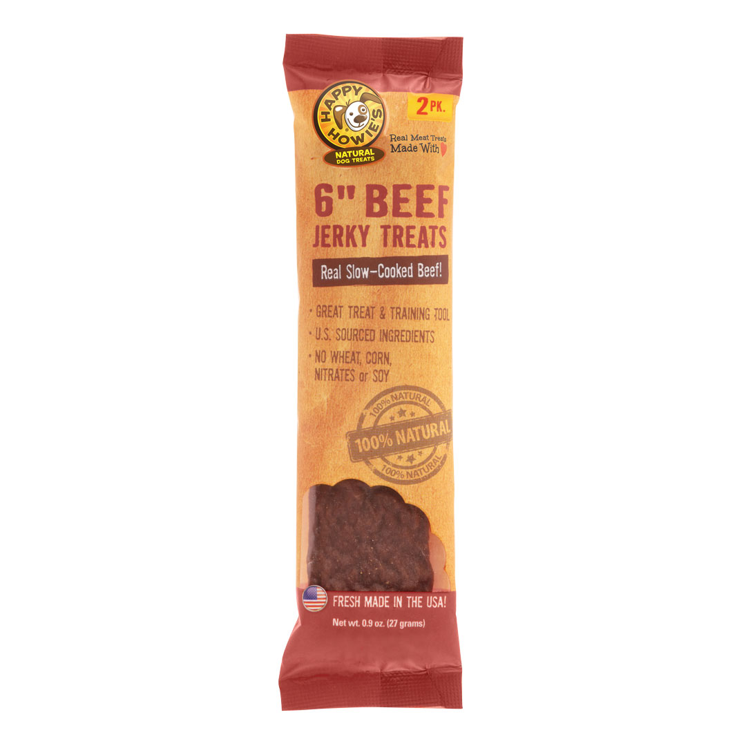 Front of the Beef jerky treats 2 pack pouch